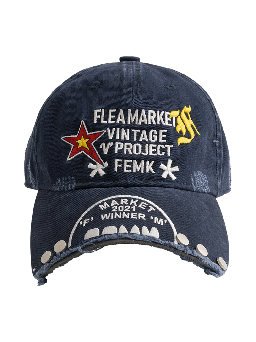 FLEAMARKET | "V Project" Stitchwork Curve Brim Baseball Cap - PSYLOS 1, FLEAMARKET | "V Project" Stitchwork Curve Brim Baseball Cap, Accessories, FLEAMARKET, PSYLOS 1